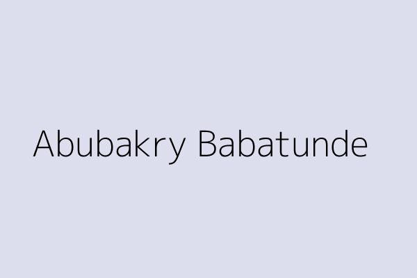 Abubakry Babatunde 